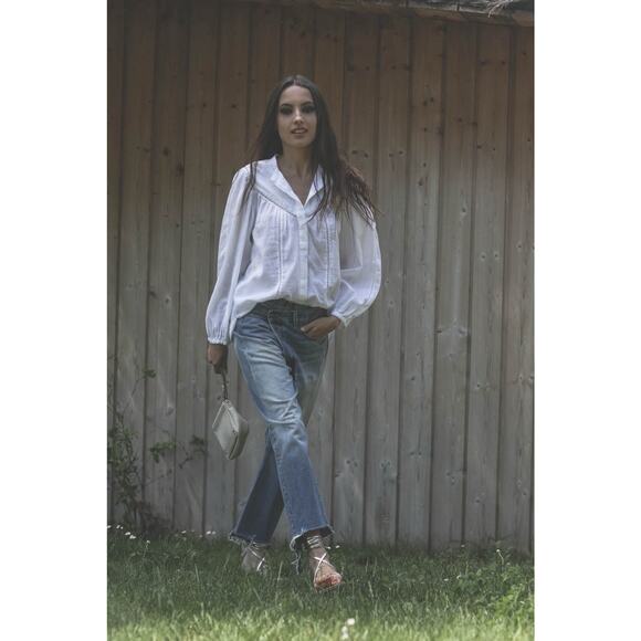 Isabel Marant Etoile Leonard Quiet Luxury White Crochet Blouse Top 38 M - Picture 3 of 11